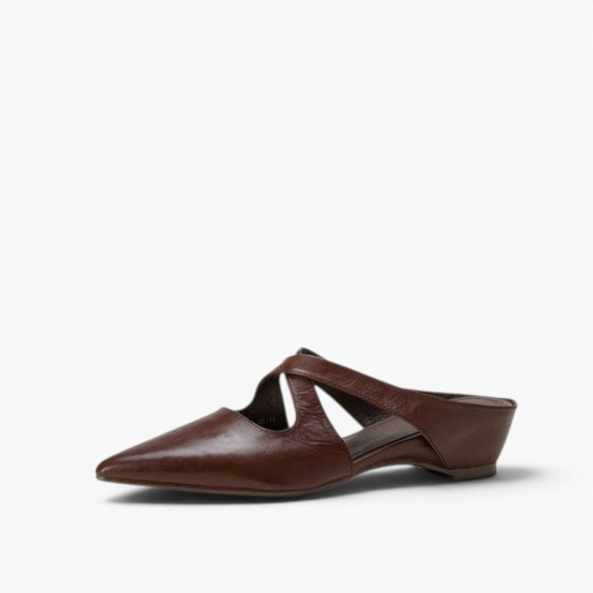 Elira Cross-Strap Leather Mules