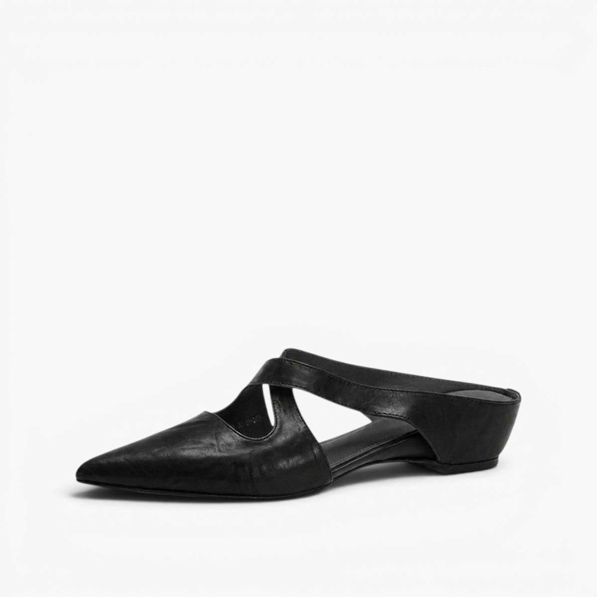 Elira Cross-Strap Leather Mules