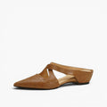 Elira Cross-Strap Leather Mules