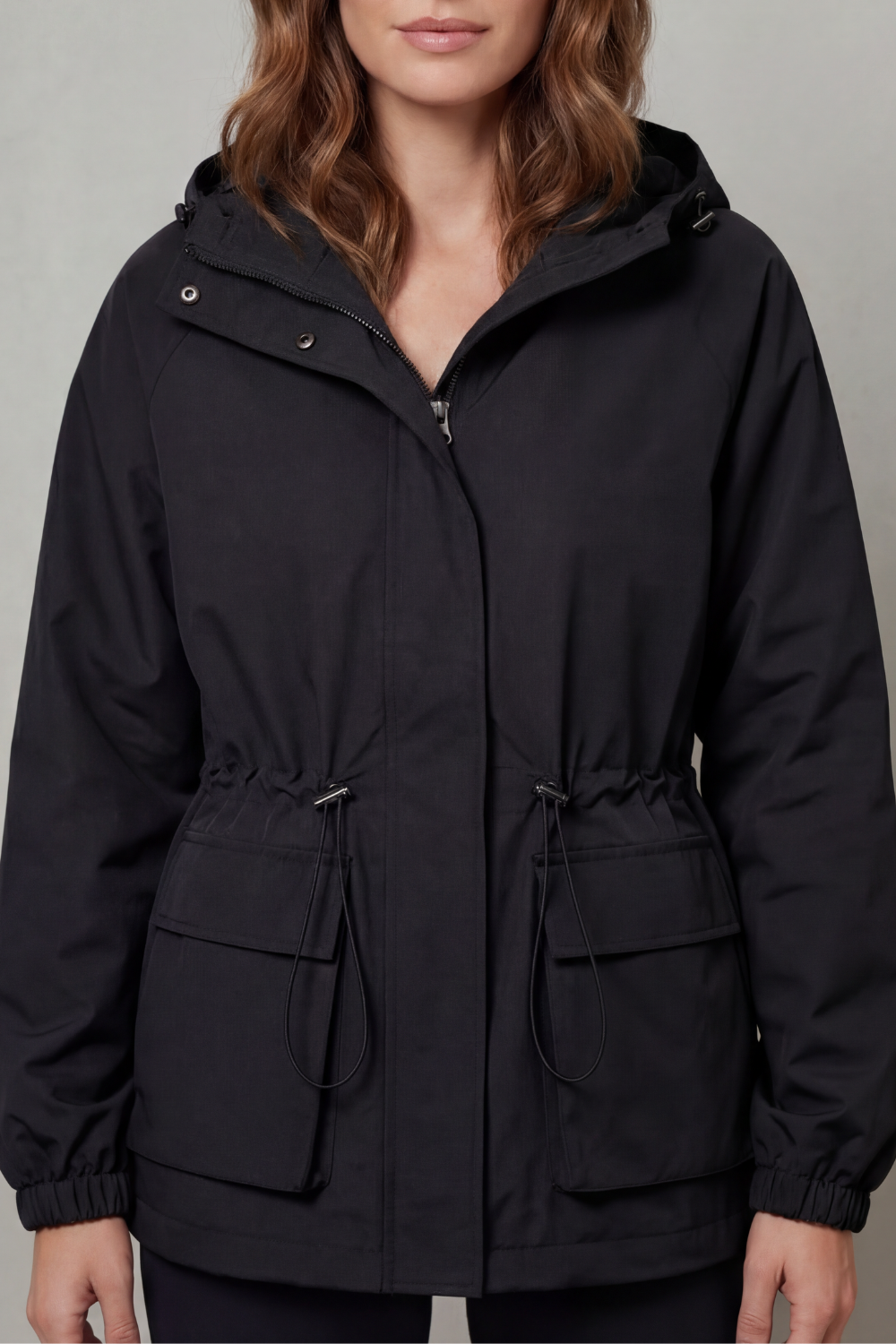 Utility style | Drawstring waterproof jacket