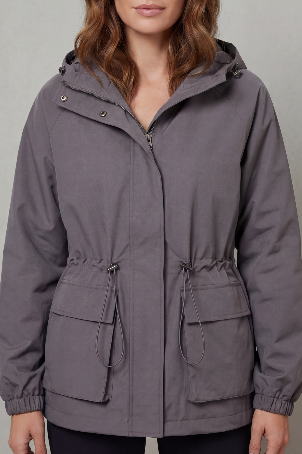 Utility style | Drawstring waterproof jacket