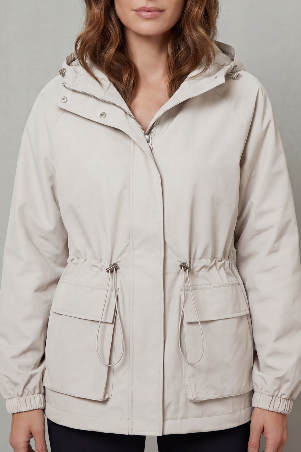 Utility style | Drawstring waterproof jacket