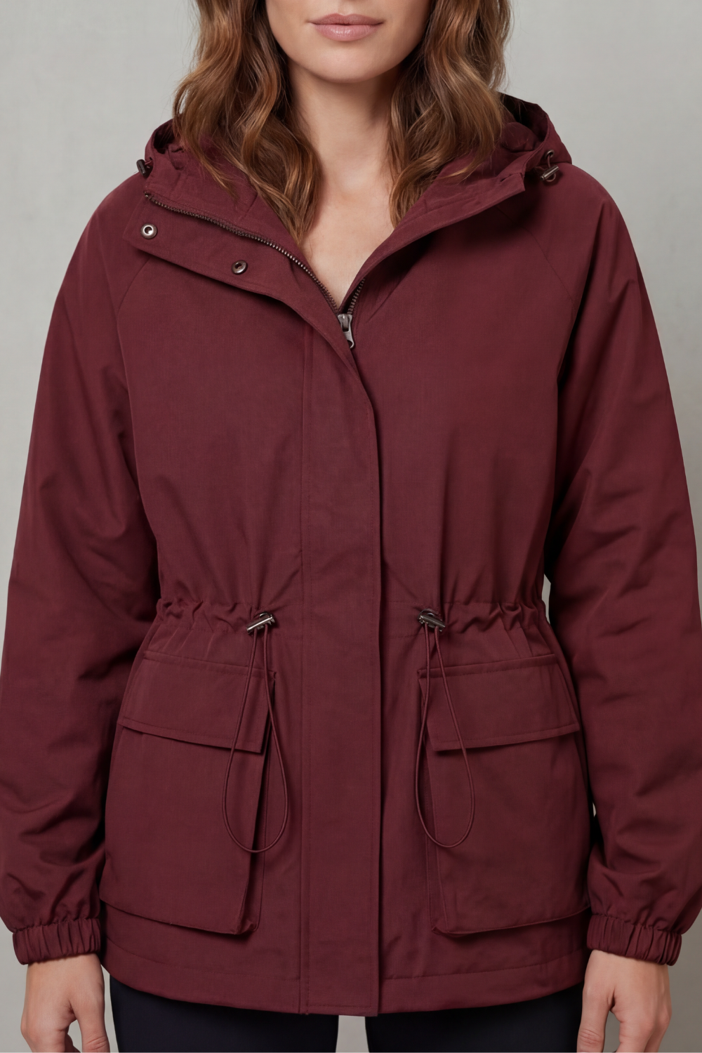 Utility style | Drawstring waterproof jacket