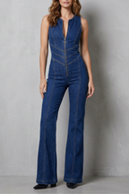 Rivazze – Zip front sculpt – Denim jumpsuit