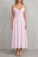 Ruffled Sweetheart Romance Midi Dress