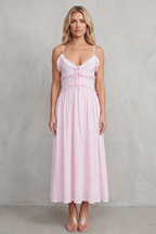 Ruffled Sweetheart Romance Midi Dress