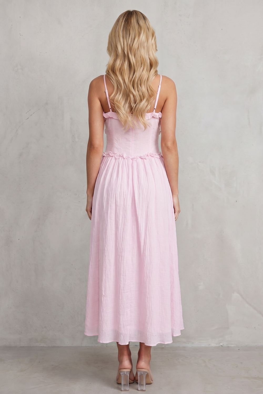 Ruffled Sweetheart Romance Midi Dress