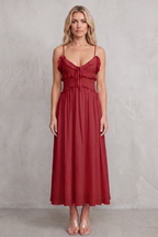 Ruffled Sweetheart Romance Midi Dress