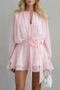 Rose Detail Elegance Mini Dress