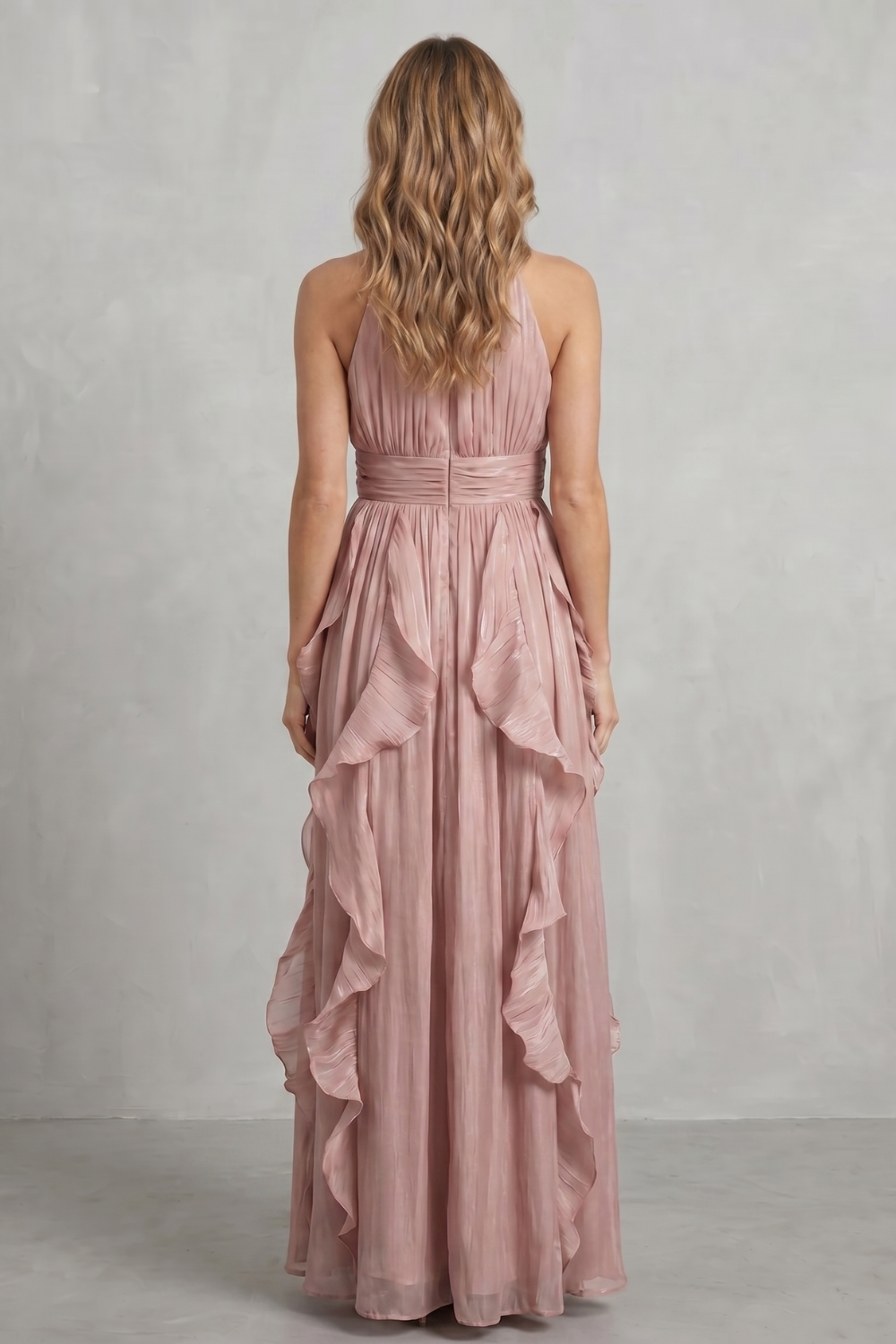 Ruffled Chiffon Elegance Maxi Dress