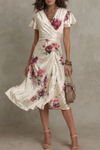 Vintage Satin Romance Midi Dress