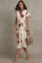 Vintage Satin Romance Midi Dress