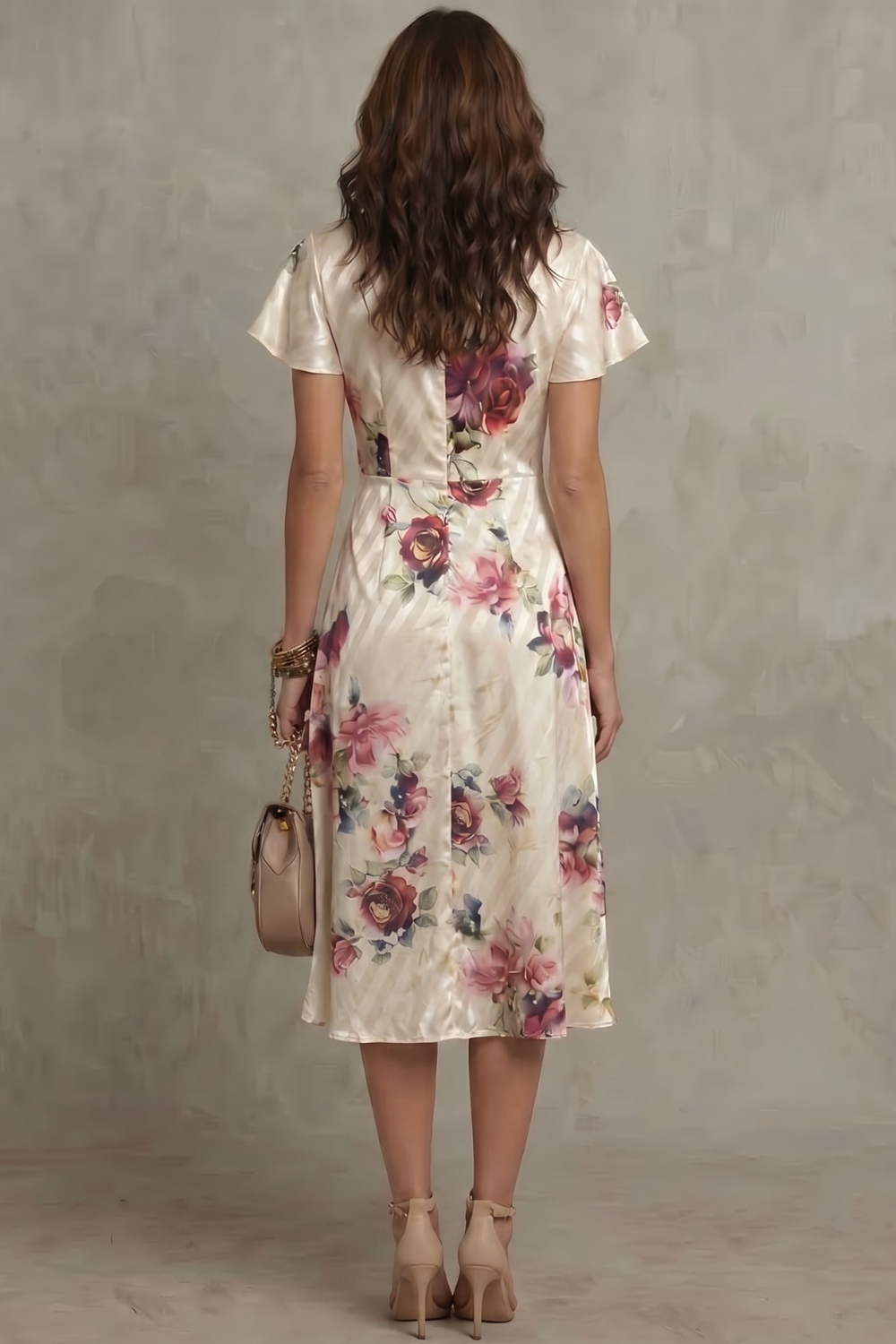 Vintage Satin Romance Midi Dress
