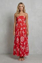 Playful Print Charm Maxi Dress