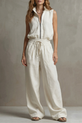 Relaxed Zip-front Elegance Trouser Set