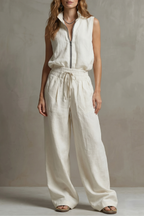 Relaxed Zip-front Elegance Trouser Set