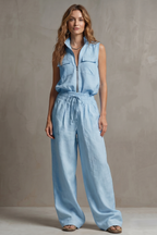 Relaxed Zip-front Elegance Trouser Set