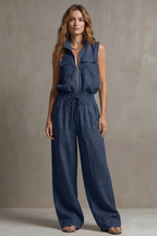 Relaxed Zip-front Elegance Trouser Set