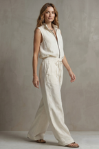 Relaxed Zip-front Elegance Trouser Set