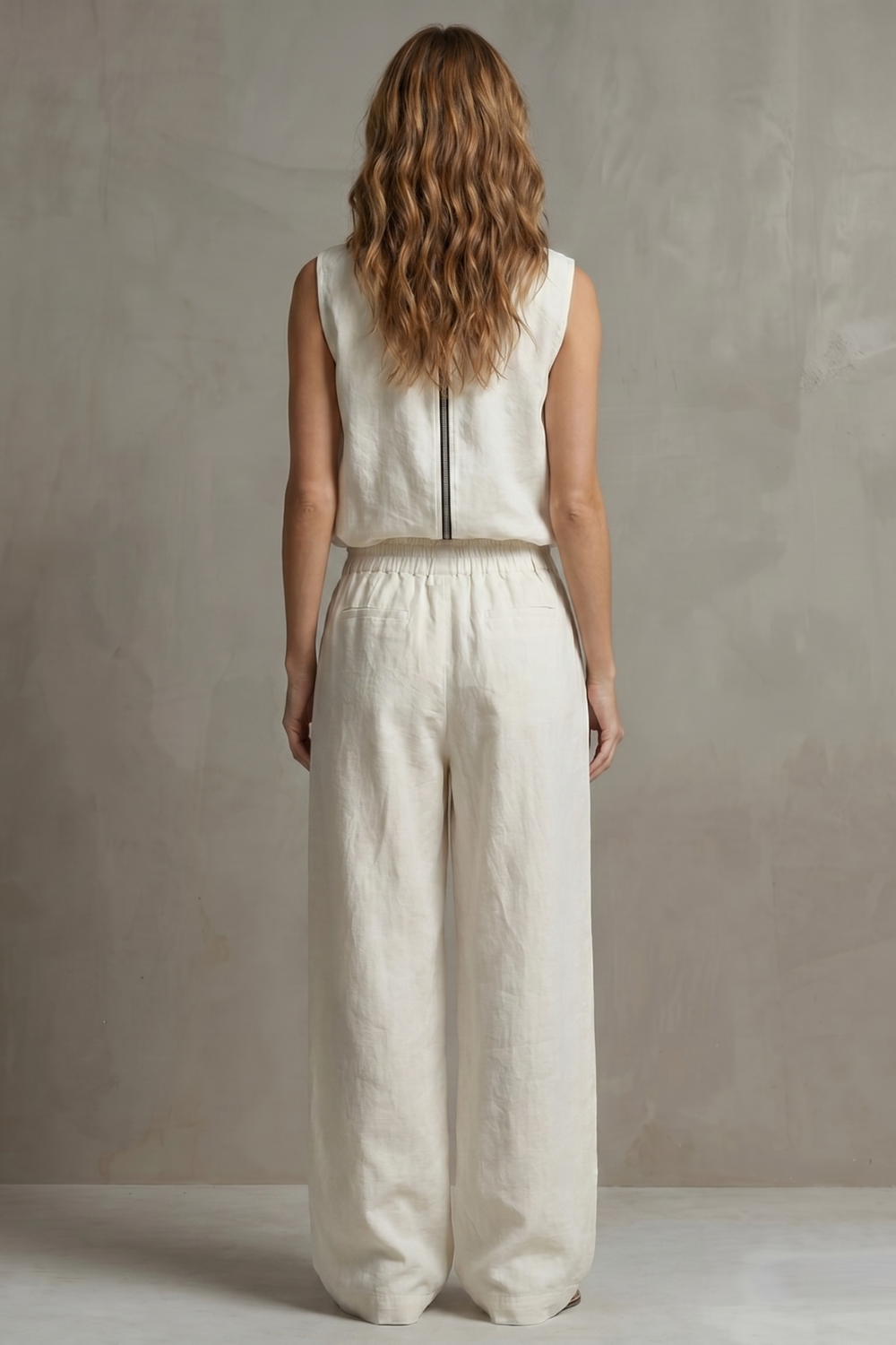 Relaxed Zip-front Elegance Trouser Set
