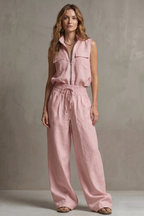 Relaxed Zip-front Elegance Trouser Set