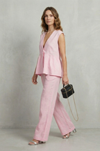 Soft Ruffle Elegance Top And Trouser Set
