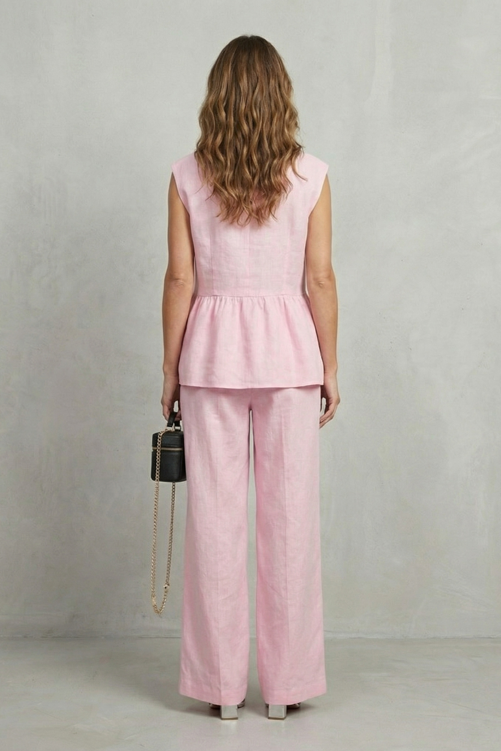 Soft Ruffle Elegance Top And Trouser Set