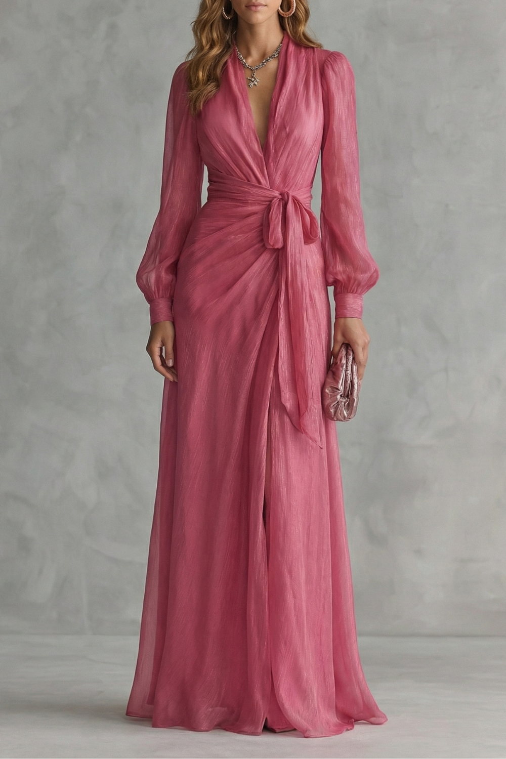Flowing Chiffon Elegance Maxi Dress
