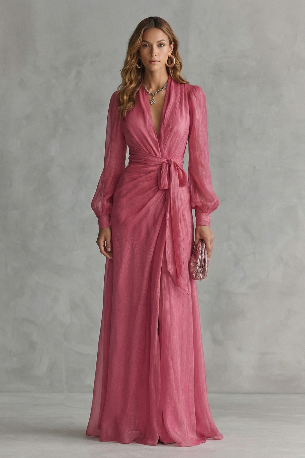 Flowing Chiffon Elegance Maxi Dress
