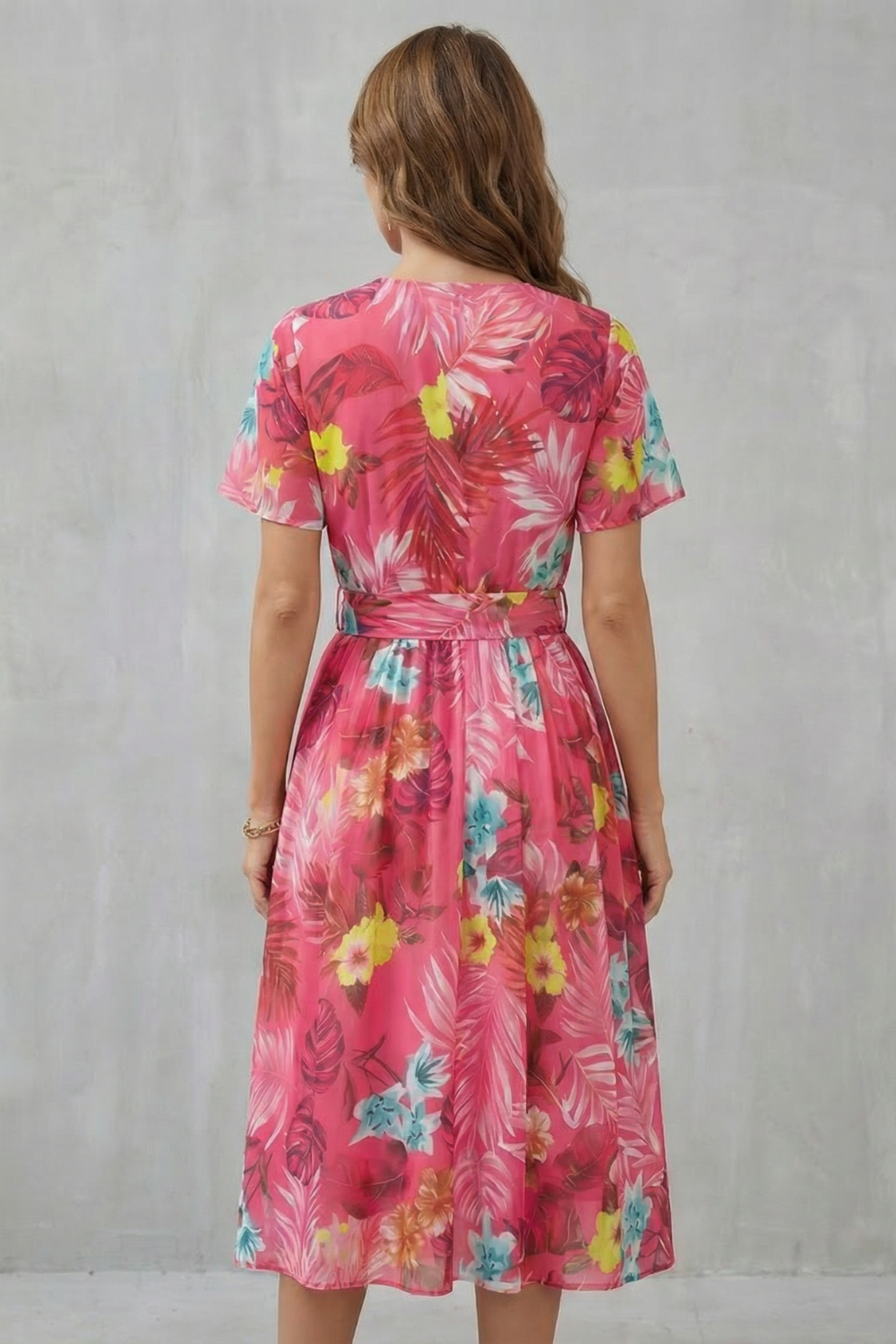 Tropical Floral Charm Midi Dress