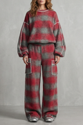 Distressed Plaid Street Style Two Piece Set