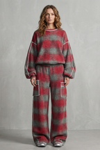 Distressed Plaid Street Style Two Piece Set