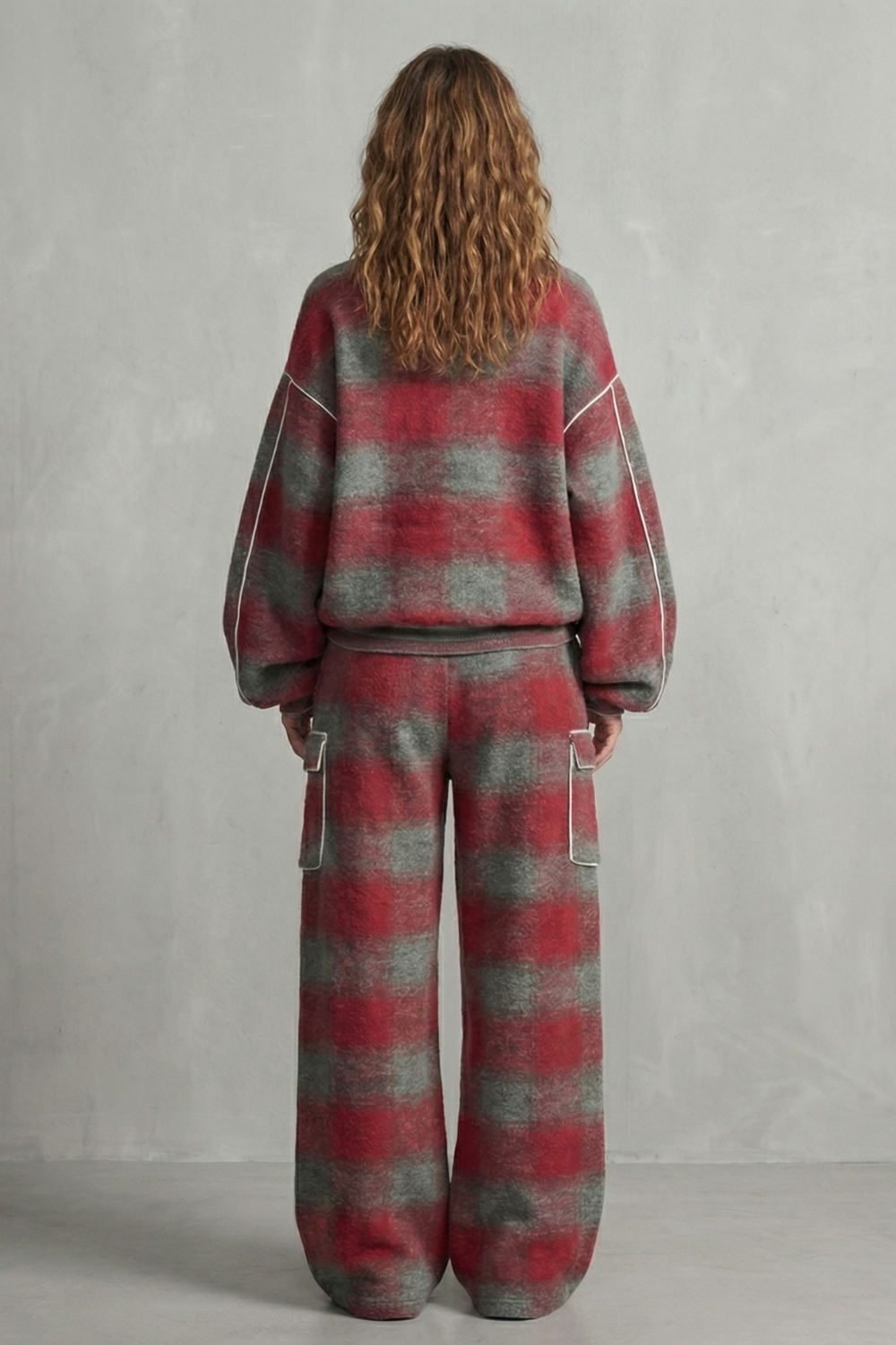 Distressed Plaid Street Style Two Piece Set