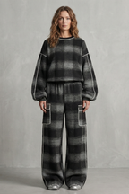 Distressed Plaid Street Style Two Piece Set