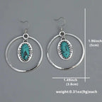 Vintage Silver Inlaid Turquoise Drop Earrings