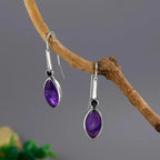 Classic Silver Marquise Drop Earrings