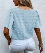 Feminine Blouse with 3D Floral Details