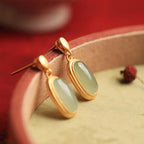 Retro Hetian Jade Earrings