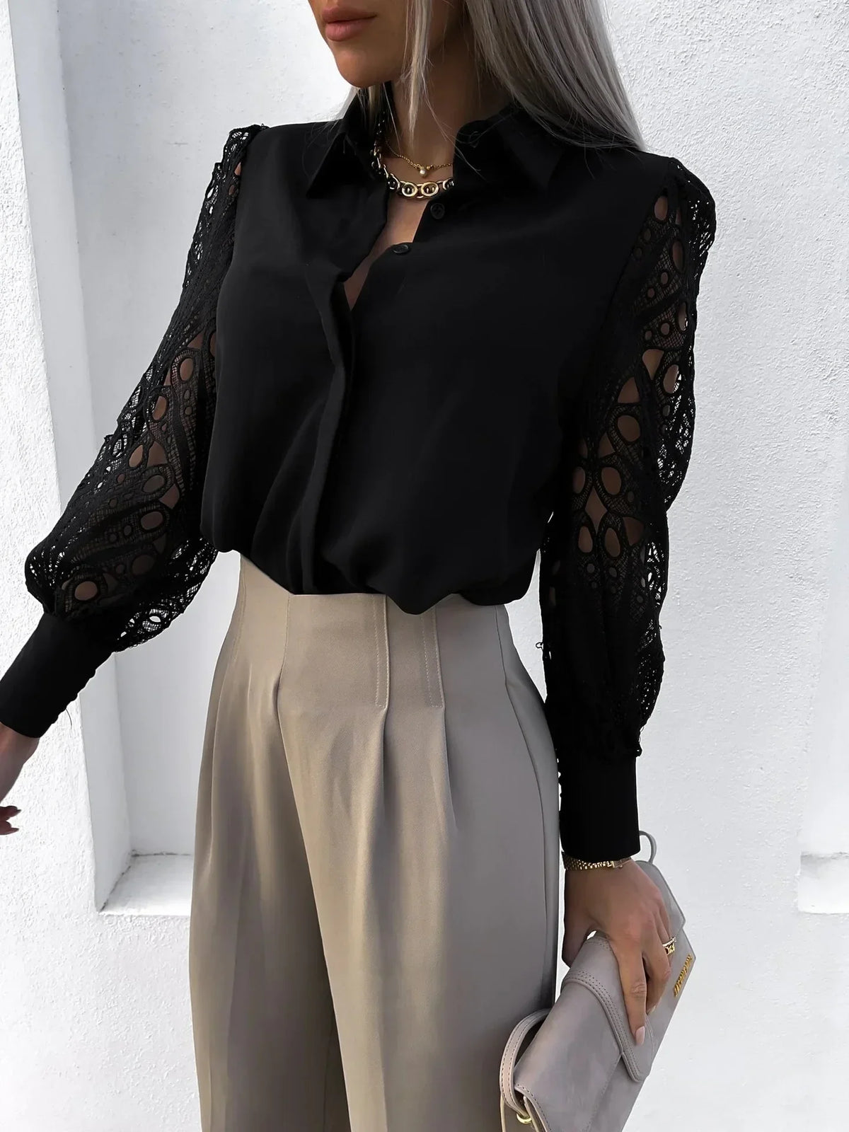 Sophisticated Blouse with Exquisite Sleeves