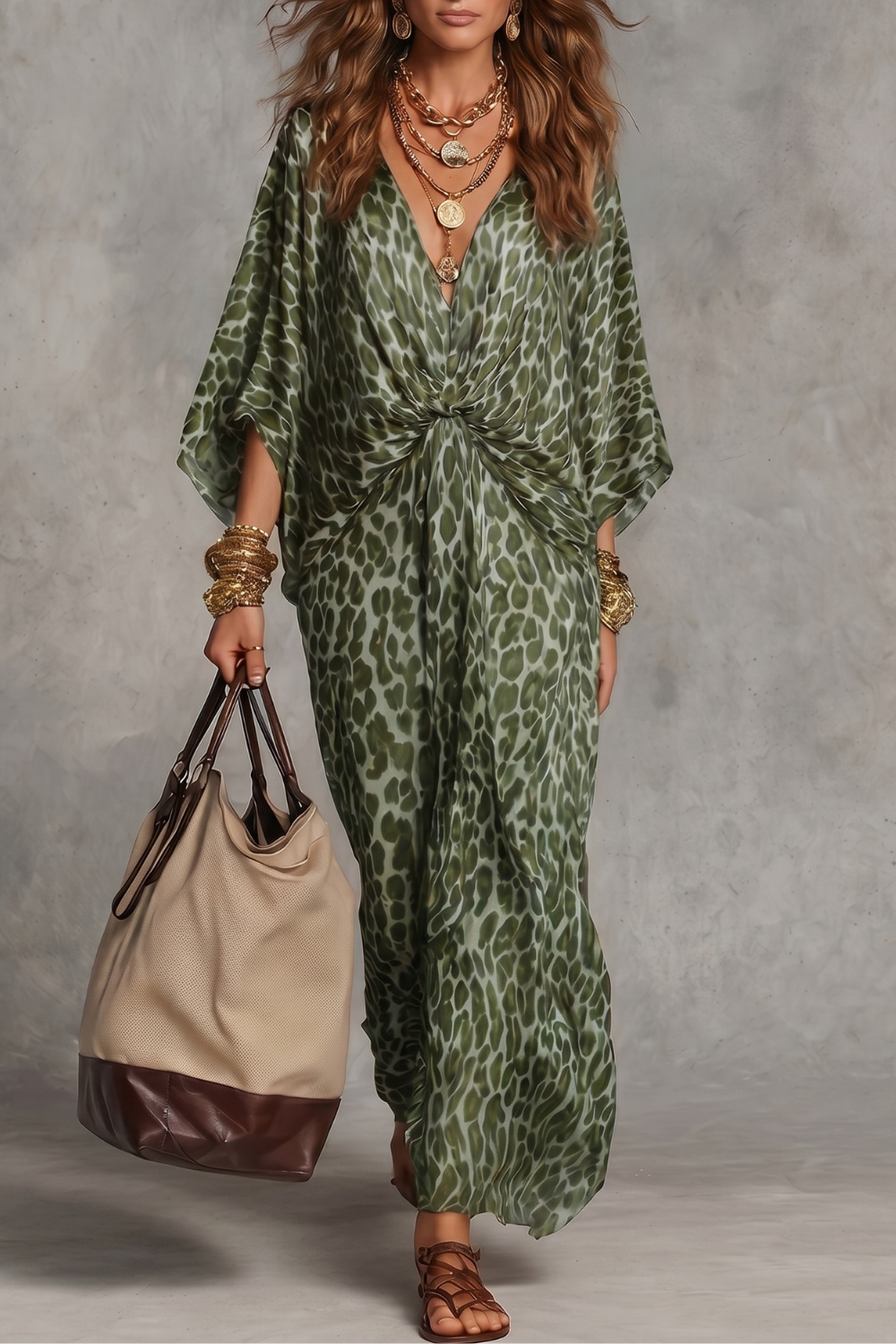Wild Elegance Drape Maxi Dress
