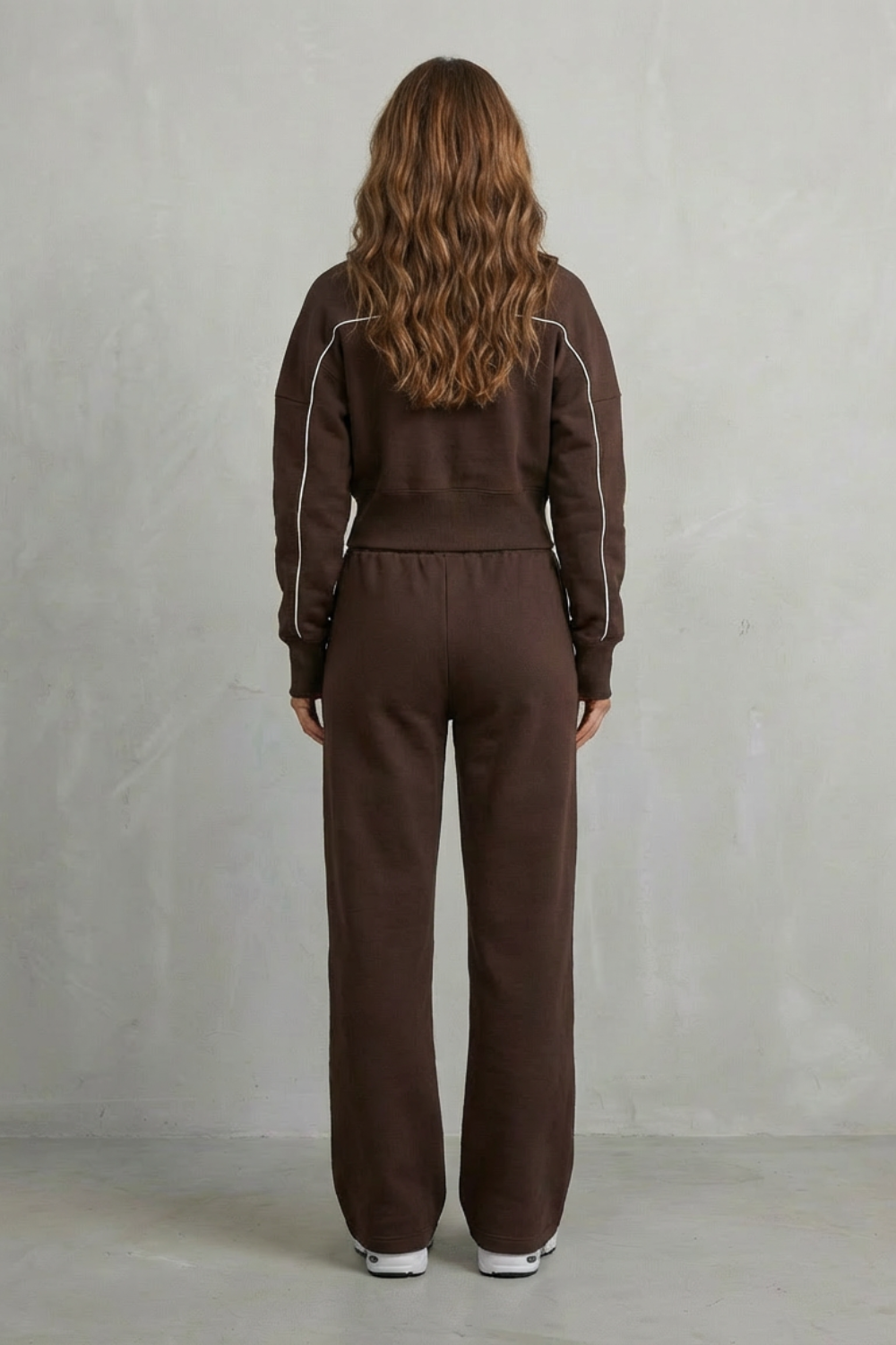 Urban Edge Piped Zip Jacket & Wide-Leg Pants Set