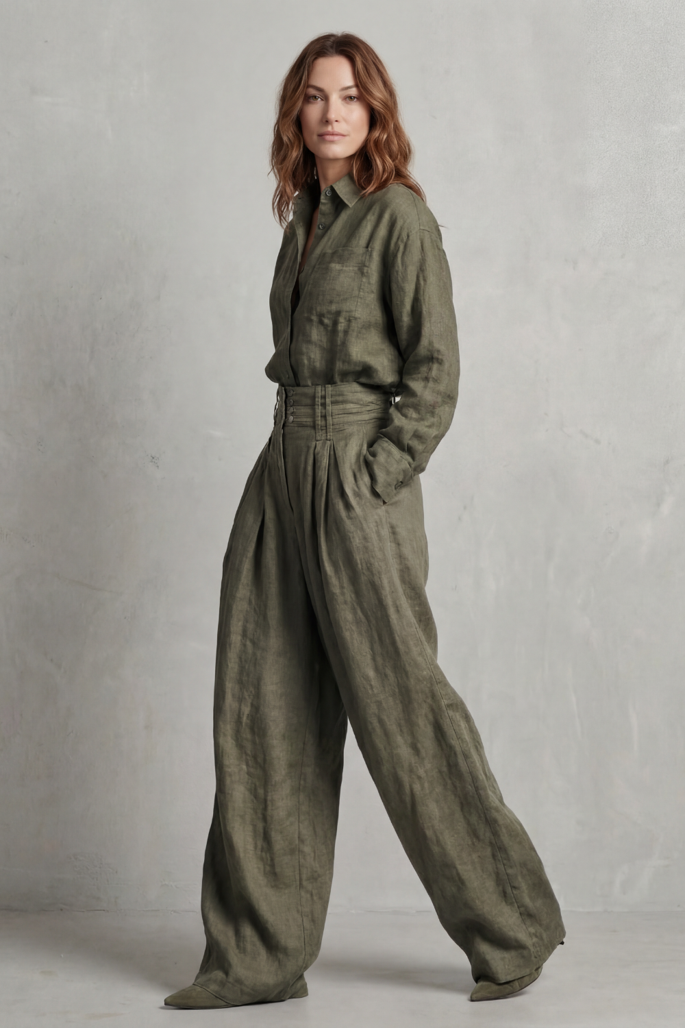 Relaxed Neutral Tailoring Two-piece Set