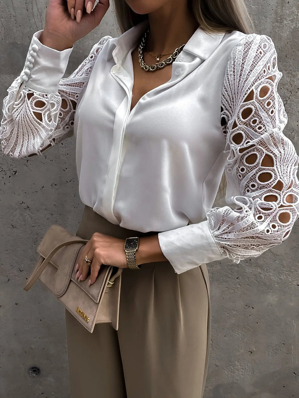 Sophisticated Blouse with Exquisite Sleeves