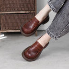 Demeris Leather Round-Toe Loafers
