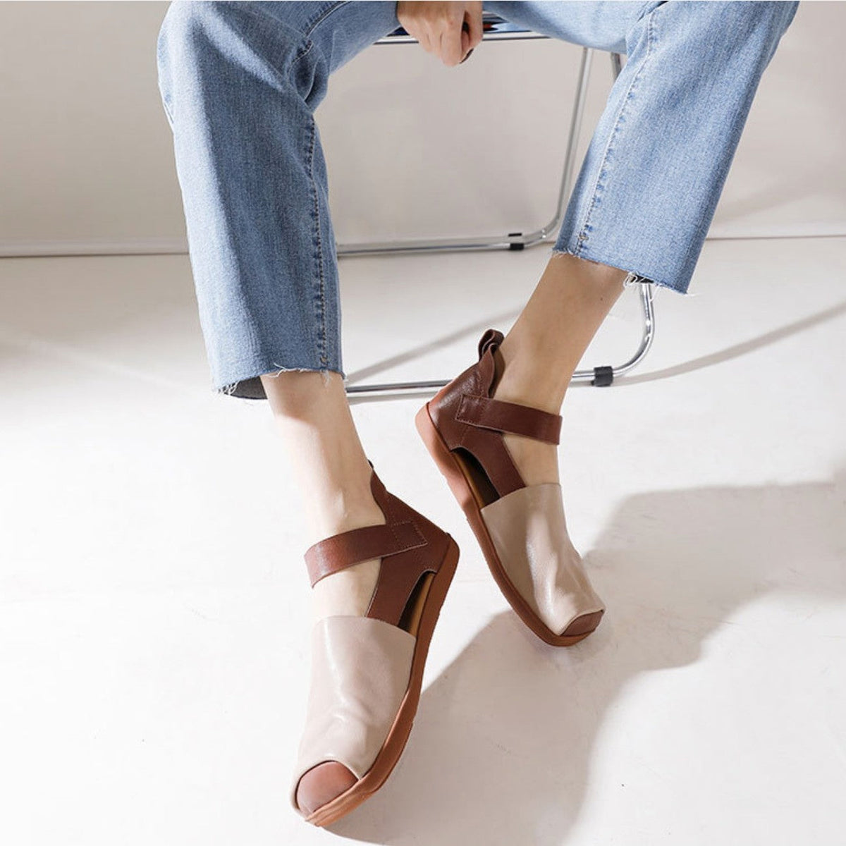 Orlienne Soft Strap Leather Flats