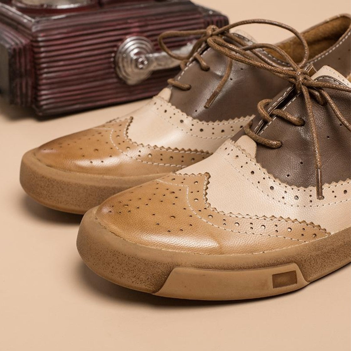 Noriel Brogue Leather Oxfords