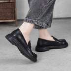 Demeris Leather Round-Toe Loafers