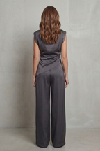 Draped Waist Detail Casual Elegance Set
