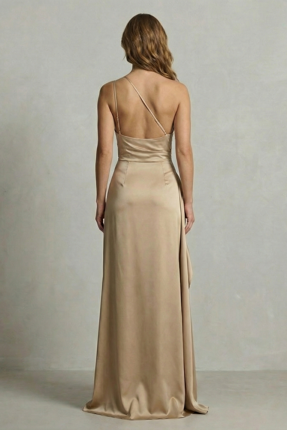 Liquid Satin Allure One Shoulder Maxi Dress