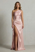 Liquid Satin Allure One Shoulder Maxi Dress